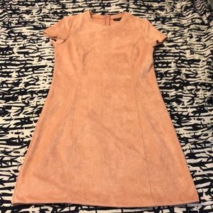 Pink stretch suede dress